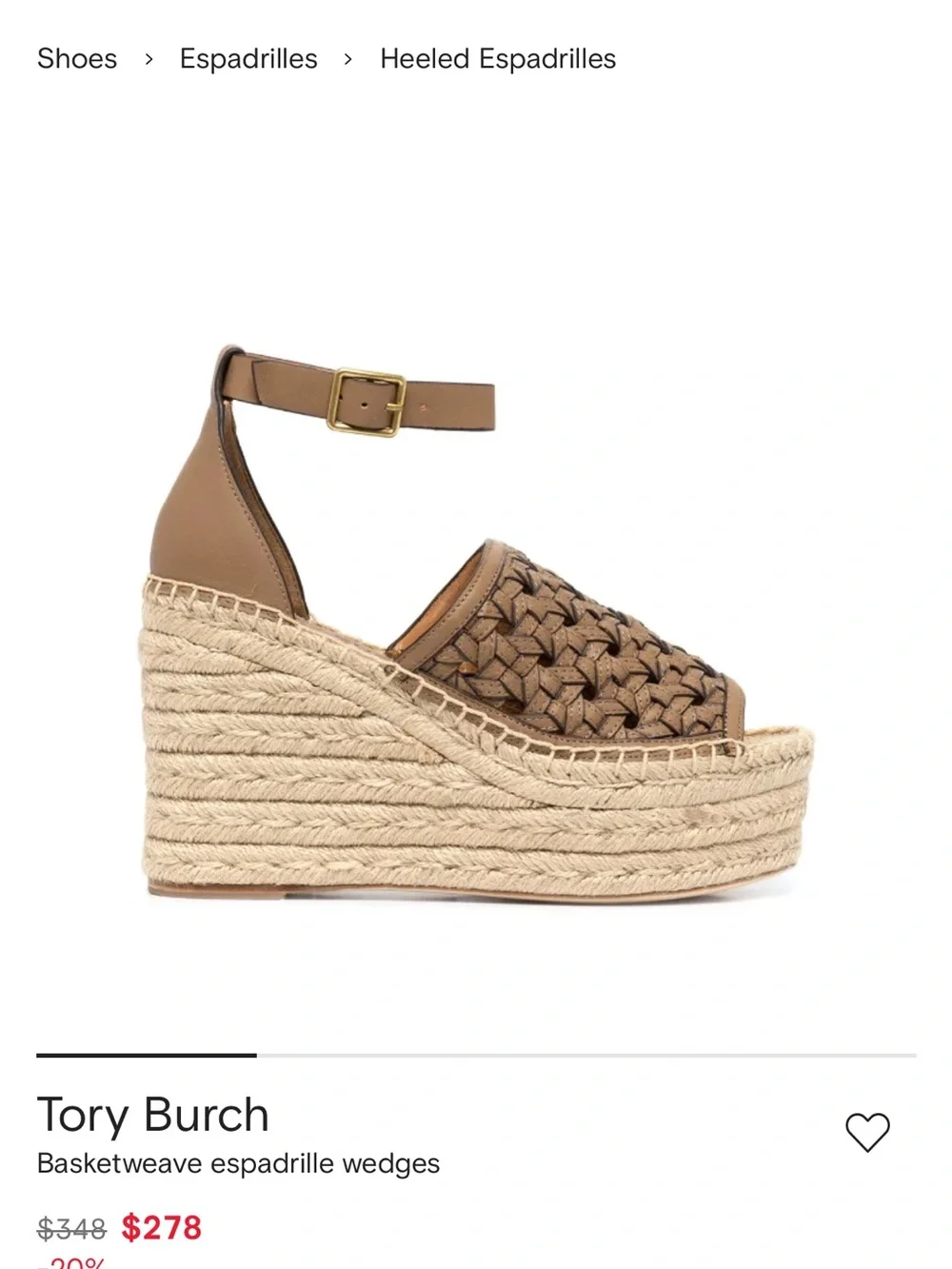 Tory Burch Basketweave Espadrille Wedges